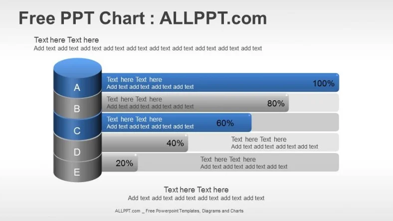 Bar Chart PPT Diagram With Cylinders