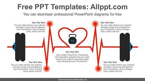Barbell Heart Beat PowerPoint Diagram