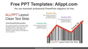 Barcode Up Rising Arrows PowerPoint Diagram