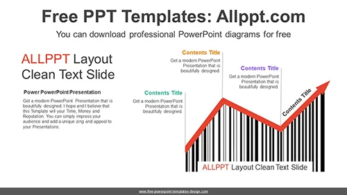 Barcode Up Rising Arrows PowerPoint Diagram