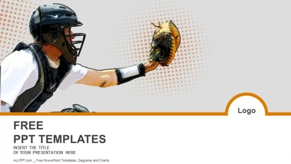 Baseball catcher PowerPoint Templates