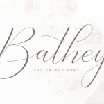 Bathey Calligraphy Font - Fonte Grátis Bathey Calligraphy Font