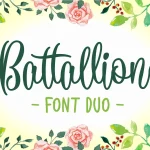Battallion Script Font - Fonte Grátis Battallion Script Font