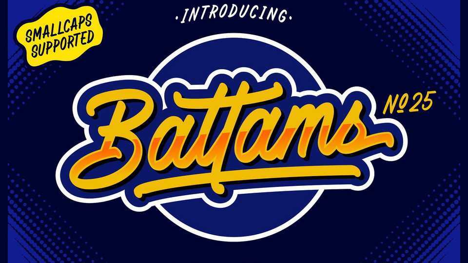 Battams N 25 Script Font › Fontesk