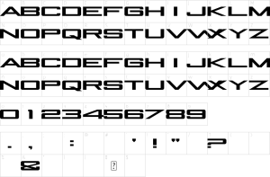 Mapa de caracteres da fonte Be A Pro Font