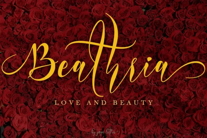 Beathria Calligraphy Font
