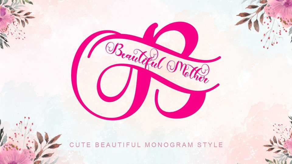 Beautiful Mother Monogram Font › Fontesk