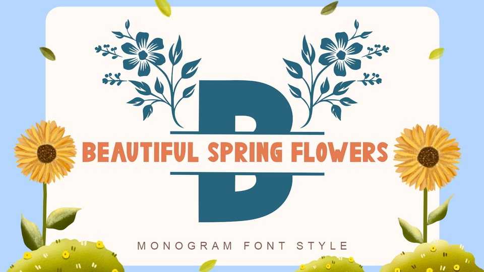 Beautiful Spring Flowers Font › Fontesk
