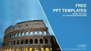 Beautiful view of famous ancient Colosseum PowerPoint Templates