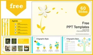 Beautiful Yellow Flower PowerPoint Templates