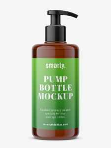 Beauty bottle mockup / amber