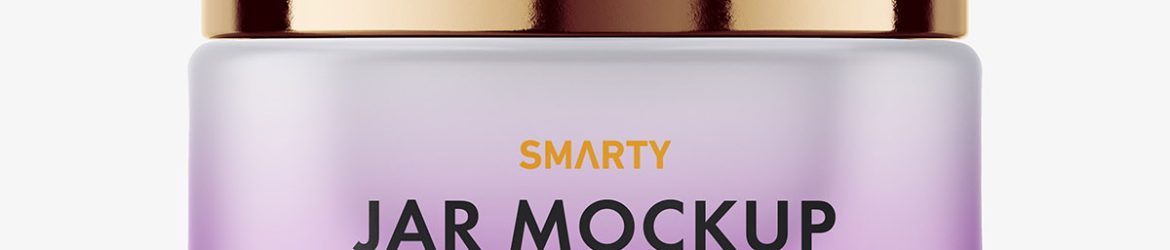 Beauty frosted glass jar mockup