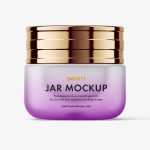 Beauty frosted glass jar mockup