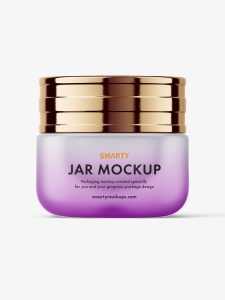Beauty frosted glass jar mockup