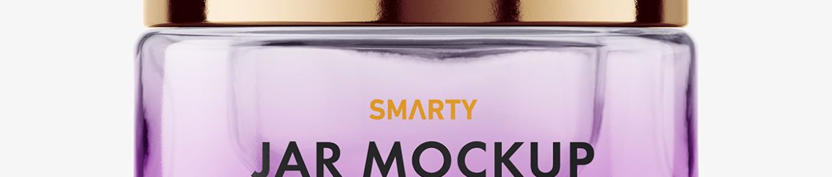 Beauty glass jar mockup