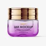Beauty glass jar mockup