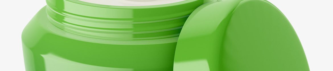 Beauty jar mockup / half opened
