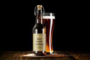 Beer bottle mockup