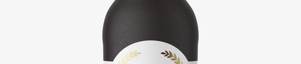 Beer bottle mockup / black ceramic