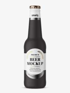 Beer bottle mockup / black ceramic