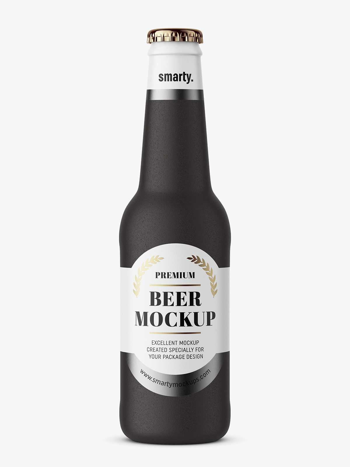 Beer bottle mockup / black ceramic