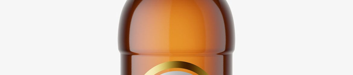 Beer bottle mockup / brown