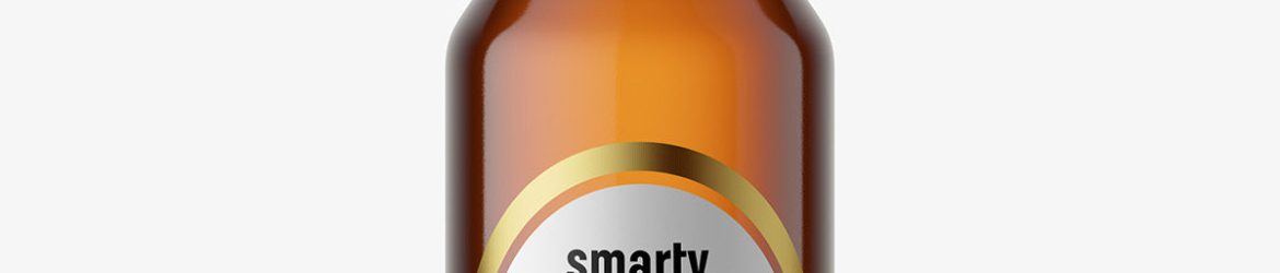 Beer bottle mockup / brown