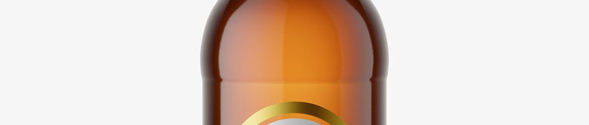 Beer bottle mockup / brown