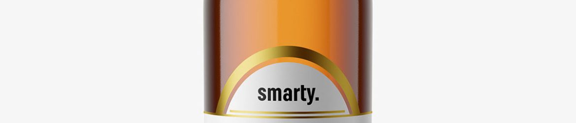 Beer bottle mockup / brown
