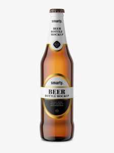 Beer bottle mockup / brown