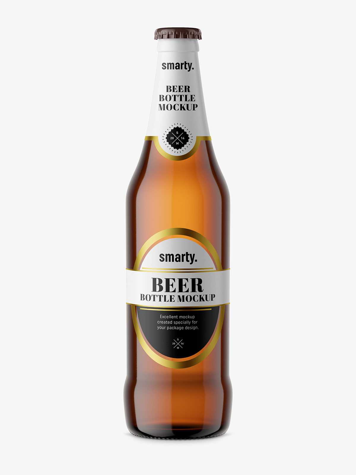 Beer bottle mockup / brown