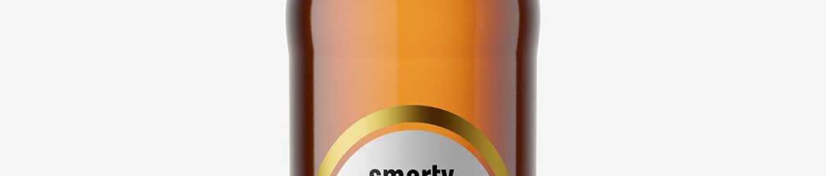 Beer bottle mockup / brown