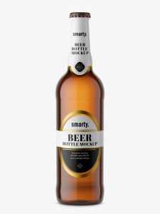 Beer bottle mockup / brown