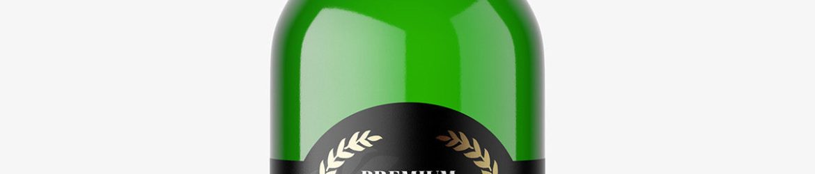 Beer bottle mockup / green