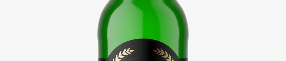 Beer bottle mockup / green