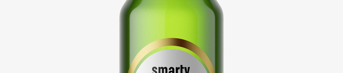 Beer bottle mockup / green