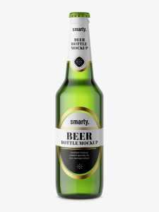 Beer bottle mockup / green
