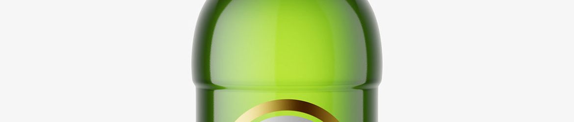 Beer bottle mockup / green