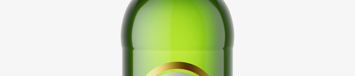 Beer bottle mockup / green