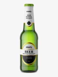 Beer bottle mockup / green