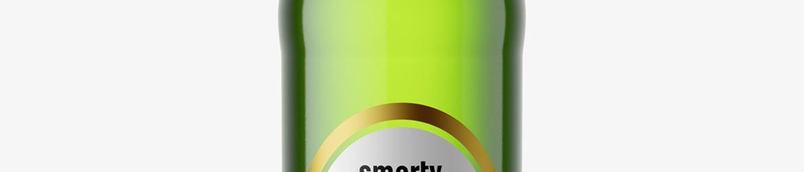 Beer bottle mockup / green