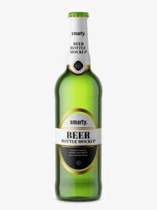 Beer bottle mockup / green