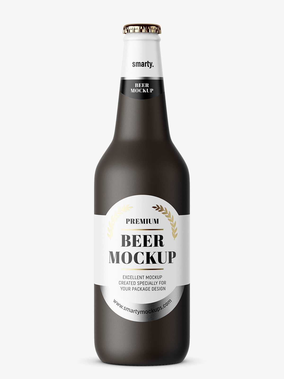 Beer bottle mockup / matt