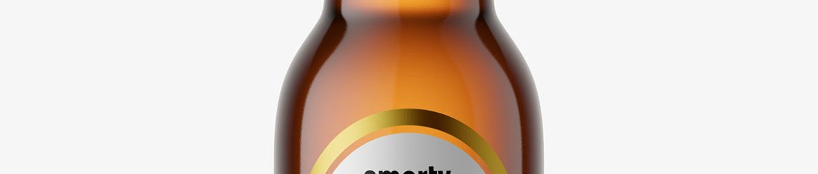 Beer bottle mockup with swing top / brown