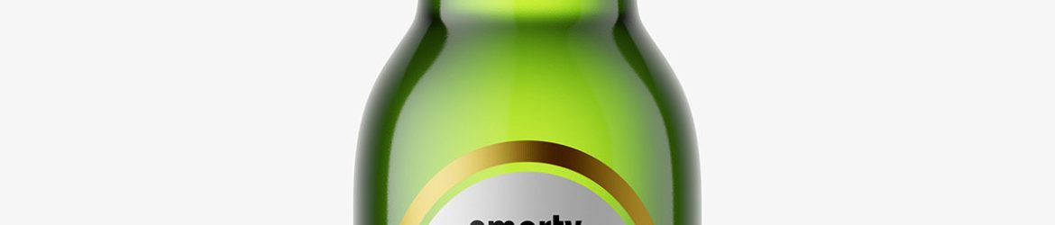 Beer bottle mockup with swing top / green