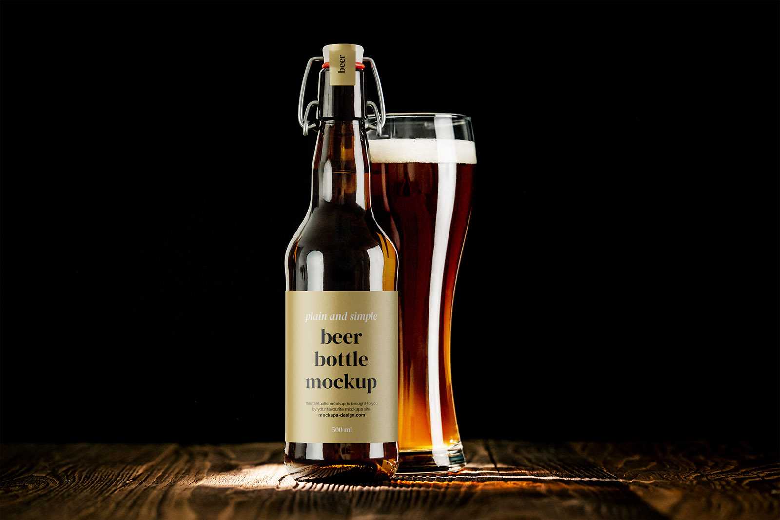 Beer bottle mockup