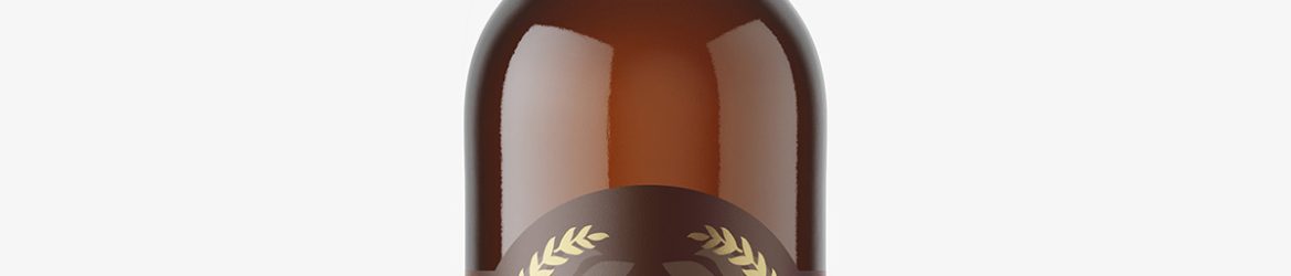 Beer bottle with swing top cap mockup