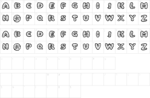 Mapa de caracteres da fonte Beigly Font