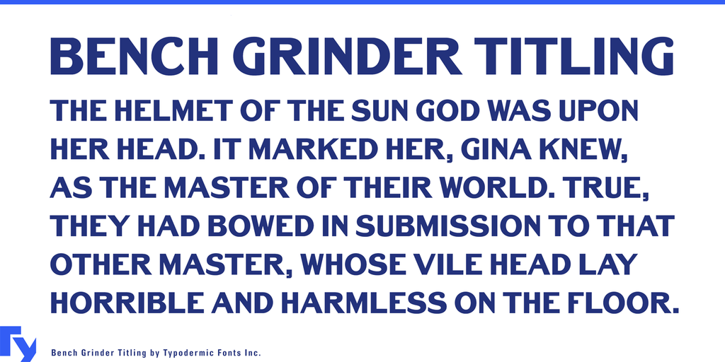 Bench Grinder Titling Font