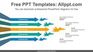 Bend Arrows flow PowerPoint Diagram
